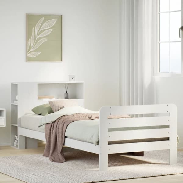 vidaXL Sengeramme uten madrass hvit 90x200 cm heltre furu