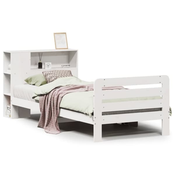 vidaXL Sengeramme uten madrass hvit 90x200 cm heltre furu