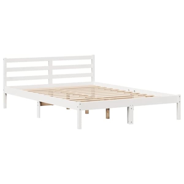 vidaXL Seng med bokhylle uten madrass hvit 120x190 cm heltre furu