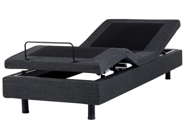 Elektrisk seng Mørkegrå Polyester 90 x 200 cm Fjernkontroll Justerbar Uten Sengegavl