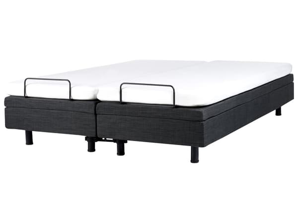 Elektrisk seng Mørkegrå Polyester 180 x 200 cm Fjernkontroll Justerbar Uten Sengegavl