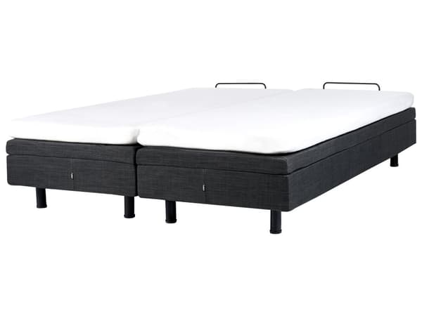 Elektrisk seng Mørkegrå Polyester 180 x 200 cm Fjernkontroll Justerbar Uten Sengegavl