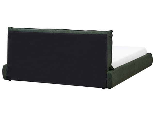 Dobbeltseng Stoff Mørkegrønn 180 x 200 cm Moderne dobbeltseng Stoff To-mannsseng Lav sengeramme Minimalistisk design