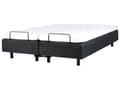 Miniatyrbillede 6 af 11: Elevationsseng Mørkegrå Polyester 160 x 200 cm Elektrisk Dobbelt Justerbar Seng med Fjernbetjening Sengeramme uden Gavl To Mands