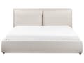Miniatyrbillede 6 af 11: Seng Beige 180 x 200 cm Moderne To Mands Seng med Opbevaring Blød Sengegavl Dobbeltseng Sengeramme Retro Design