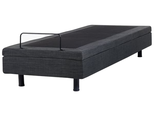 Elevationsseng Mørkegrå Polyester 160 x 200 cm Elektrisk Dobbelt Justerbar Seng med Fjernbetjening Sengeramme uden Gavl To Mands