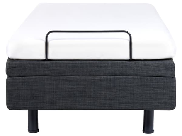 Elevationsseng Mørkegrå Polyester 160 x 200 cm Elektrisk Dobbelt Justerbar Seng med Fjernbetjening Sengeramme uden Gavl To Mands