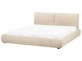 Miniatyrbillede 4 af 11: Seng Beige Boucle 180 x 200 cm Moderne To Mands Blød Sengegavl Dobbeltseng Sengeramme Retro Design Stofseng Plys