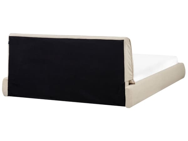 Seng Beige Boucle 180 x 200 cm Moderne To Mands Blød Sengegavl Dobbeltseng Sengeramme Retro Design Stofseng Plys
