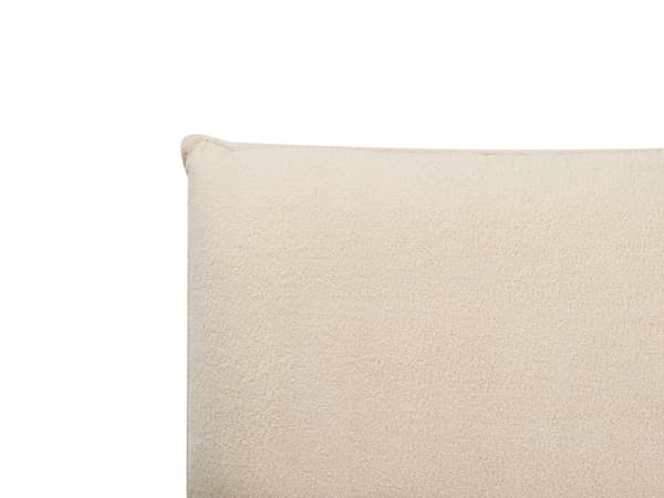 Seng Beige Boucle 180 x 200 cm Moderne To Mands Blød Sengegavl Dobbeltseng Sengeramme Retro Design Stofseng Plys