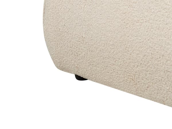 Seng Beige Boucle 180 x 200 cm Moderne To Mands Blød Sengegavl Dobbeltseng Sengeramme Retro Design Stofseng Plys