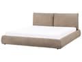 Miniatyrbillede 4 af 11: Seng Brun Boucle 180 x 200 cm Moderne To Mands Blød Sengegavl Dobbeltseng Sengeramme Retro Design Stofseng Plys