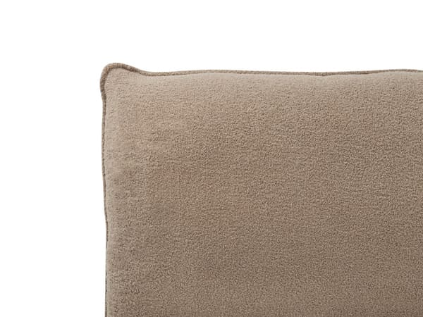 Seng Brun Boucle 180 x 200 cm Moderne To Mands Blød Sengegavl Dobbeltseng Sengeramme Retro Design Stofseng Plys