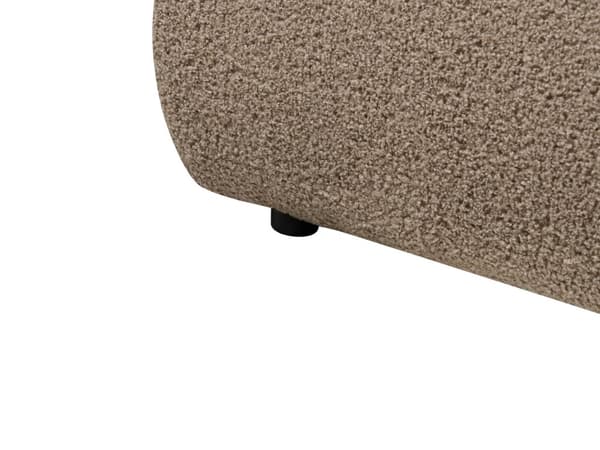 Seng Brun Boucle 180 x 200 cm Moderne To Mands Blød Sengegavl Dobbeltseng Sengeramme Retro Design Stofseng Plys