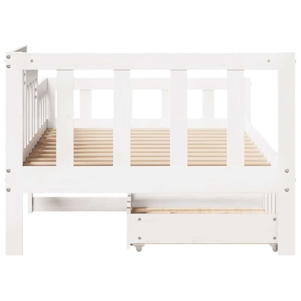 Dagbädd med lådor vit 90x190 cm massiv furu