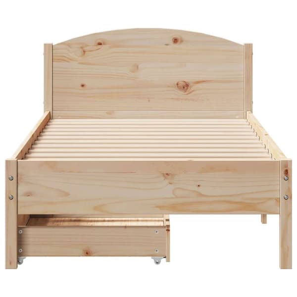 Sängram utan madrass 90x200 cm massiv furu