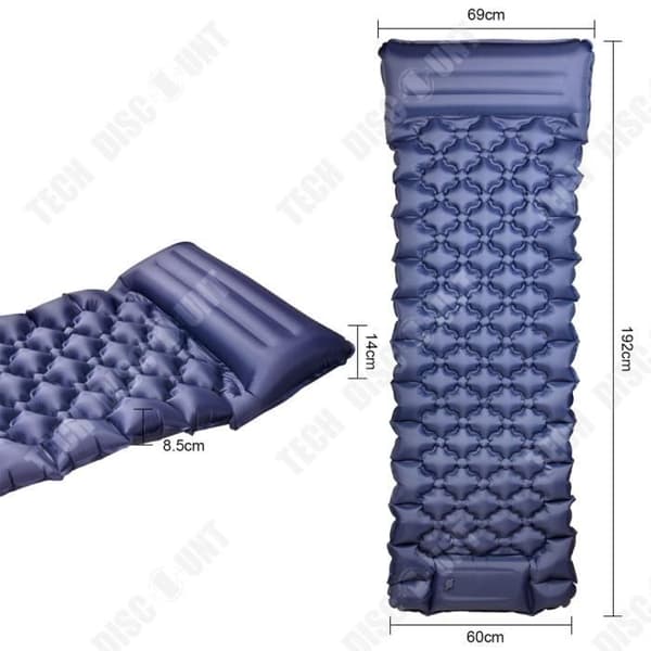 TD® Fotpress uppblåsbar säng utomhus uppblåsbar kudde bärbar picknick camping strand kan skarvas uppblåsbar kudde