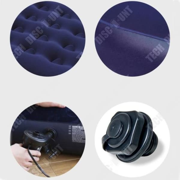 TD® Uppblåsbar säng Luftmadrass Luftmadrass Camping Liggunderlag Flockning utomhus PVC Dubbelhus vidgar