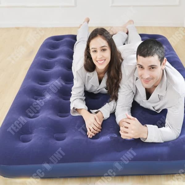 TD® Uppblåsbar säng Luftmadrass Luftmadrass Camping Liggunderlag Flockning utomhus PVC Dubbelhus vidgar