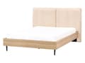 Miniatyrbilde 4 av 11: Sengeramme Boucle Beige 140 x 200 cm Polstret sengegavl MDF-ramme Metallben Moderne design Soverom Dobbeltseng