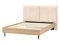 Miniatyrbilde 5 av 11: Sengeramme Boucle Beige 140 x 200 cm Polstret sengegavl MDF-ramme Metallben Moderne design Soverom Dobbeltseng