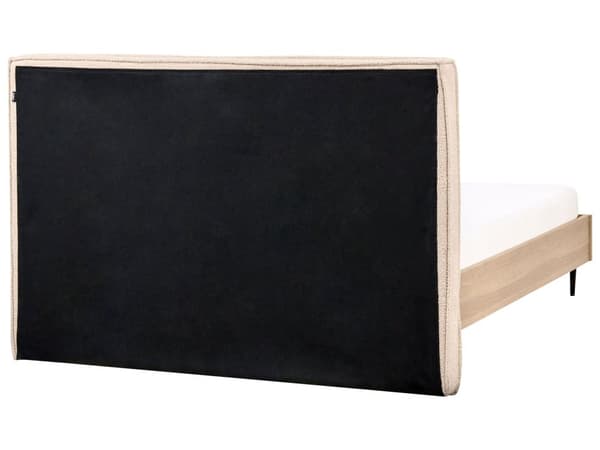 Sengeramme Boucle Beige 140 x 200 cm Polstret sengegavl MDF-ramme Metallben Moderne design Soverom Dobbeltseng