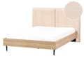 Miniatyrbilde 1 av 11: Sengeramme Boucle Beige 140 x 200 cm Polstret sengegavl MDF-ramme Metallben Moderne design Soverom Dobbeltseng
