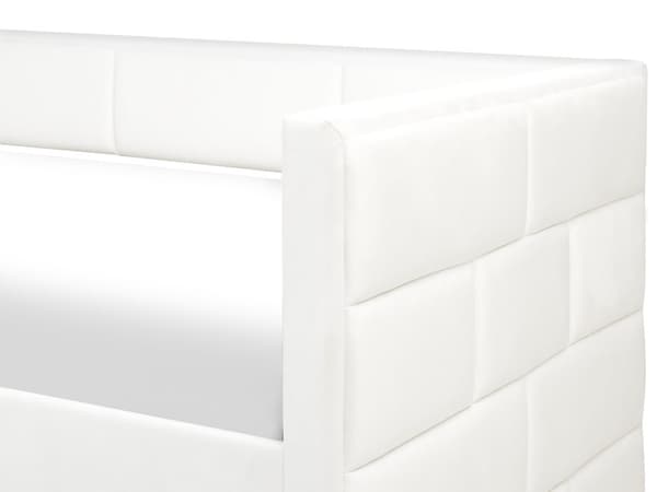 Udtræksseng Off-white Velour 90 x 200 cm Børneseng Trille Enkeltseng Design Sengeramme Enkeltmands Seng med Udtræk til Dobbeltseng