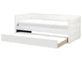 Miniatyrbillede 1 af 11: Udtræksseng Off-white Velour 90 x 200 cm Børneseng Trille Enkeltseng Design Sengeramme Enkeltmands Seng med Udtræk til Dobbeltseng