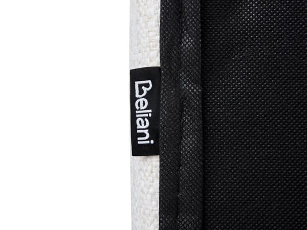 Seng med Oppbevaring Off-White Polyester Polstring 180 x 200 cm og Sengegavl Soveromsmøbler