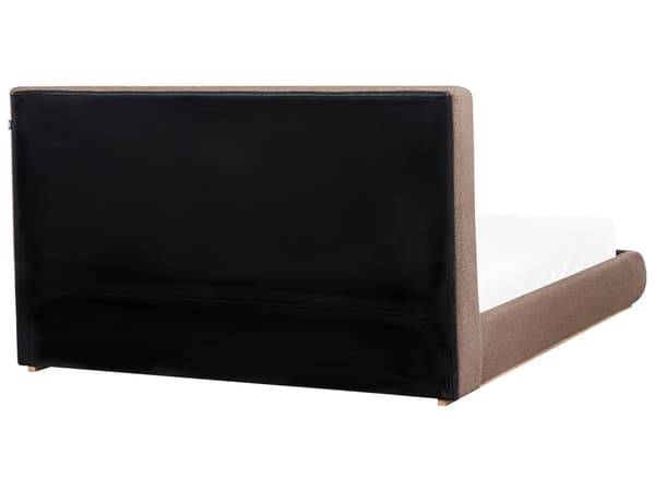 Seng Mørkebrun Polyester 180 x 200 cm med Oppbevaring Sengegavl Soveromsmøbler Stilig