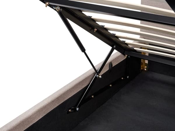 Seng med Oppbevaring Taupe Polyester Polstring 180 x 200 cm og Sengegavl Soveromsmøbler