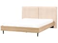 Miniatyrbillede 4 af 11: Seng Beige Boucle 180 x 200 cm Moderne To Mands Seng Blød Sengegavl Dobbeltseng Sengeramme Retro Design Familieseng