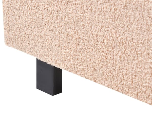 Seng Beige Boucle 140 x 200 cm Vandseng Moderne Blød Polstret Dobbeltseng med Sengegavl Soveværelse Inspiration Kvalitetsseng Vandmadras