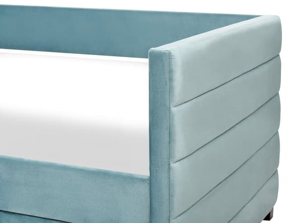 Seng med Skuffer Grøn Velour 90 x 200 cm Børneseng med Opbevaring Enkeltseng Design Sengeramme Enkeltmands Seng