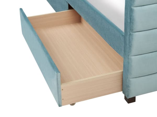 Seng med Skuffer Grøn Velour 90 x 200 cm Børneseng med Opbevaring Enkeltseng Design Sengeramme Enkeltmands Seng