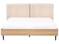 Miniatyrbillede 6 af 11: Seng Beige Boucle 160 x 200 cm Moderne To Mands Seng Blød Sengegavl Dobbeltseng Sengeramme Retro Design