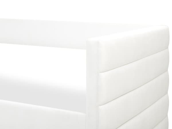 Seng med Skuffer Off White Velour 90 x 200 cm Børneseng med Opbevaring Enkeltseng Design Sengeramme Enkeltmands Seng