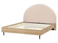 Miniatyrbillede 5 af 11: Seng Beige Boucle 160 x 200 cm Moderne To Mands Seng Blød Sengegavl Dobbeltseng Sengeramme Retro Design