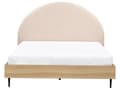 Miniatyrbillede 6 af 11: Seng Beige Boucle 160 x 200 cm Moderne To Mands Seng Blød Sengegavl Dobbeltseng Sengeramme Retro Design