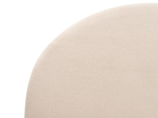 Seng Beige Boucle 160 x 200 cm Moderne To Mands Seng Blød Sengegavl Dobbeltseng Sengeramme Retro Design