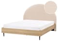 Miniatyrbillede 1 af 11: Seng Beige Boucle 160 x 200 cm Moderne To Mands Seng Blød Sengegavl Dobbeltseng Sengeramme Retro Design