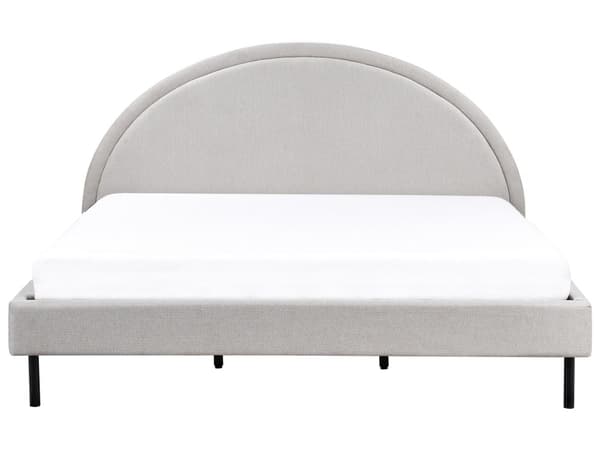 Seng Lysegrått Stoff Polyester 180 x 200 cm Spaltegulv Halvrund Sengegavl Minimalistisk Retro Design Soverom