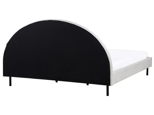 Seng Lysegrått Stoff Polyester 180 x 200 cm Spaltegulv Halvrund Sengegavl Minimalistisk Retro Design Soverom