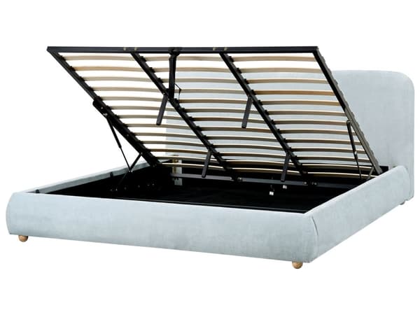 Oppbevaringsseng Lyseblått Stoff Polyester 180 x 200 cm Minimalistisk Moderne Design Ottomansk Oppbevaring