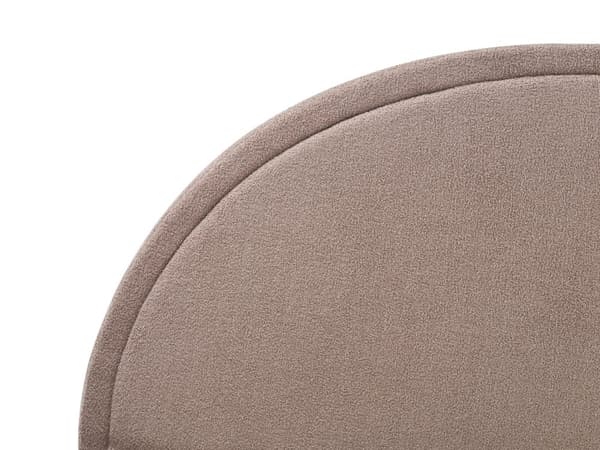Taupe boucle polyester seng 180 x 200 cm med ramme polstret halvrund hovedgærde minimalistisk design soveværelse