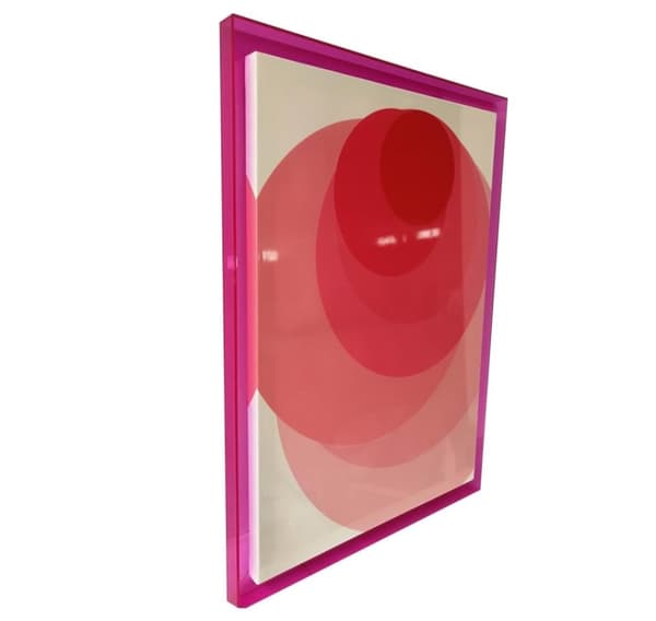 Wall art WALLY 60x80cm, pink circle, acrylic