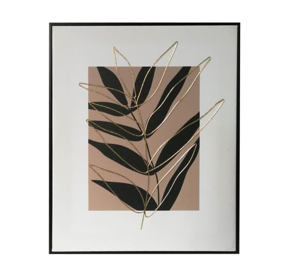 Wall art WALLY 40x50cm, decorative leaf 1