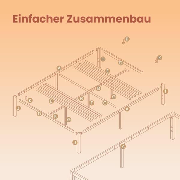 Bedframe - 140 x 190 cm, robust metalramme