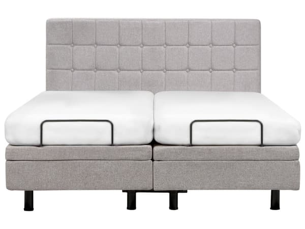 Elektrisk Seng Lys Grå Polstret 180 x 200 cm Justerbar med fjernkontroll Sengegavl Moderne Minimalistisk Soverom